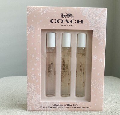 New! Coach EDP Travel Spray Set - Coach Dreams 7.5ml & 2 Sunset Dreams 7.5ml