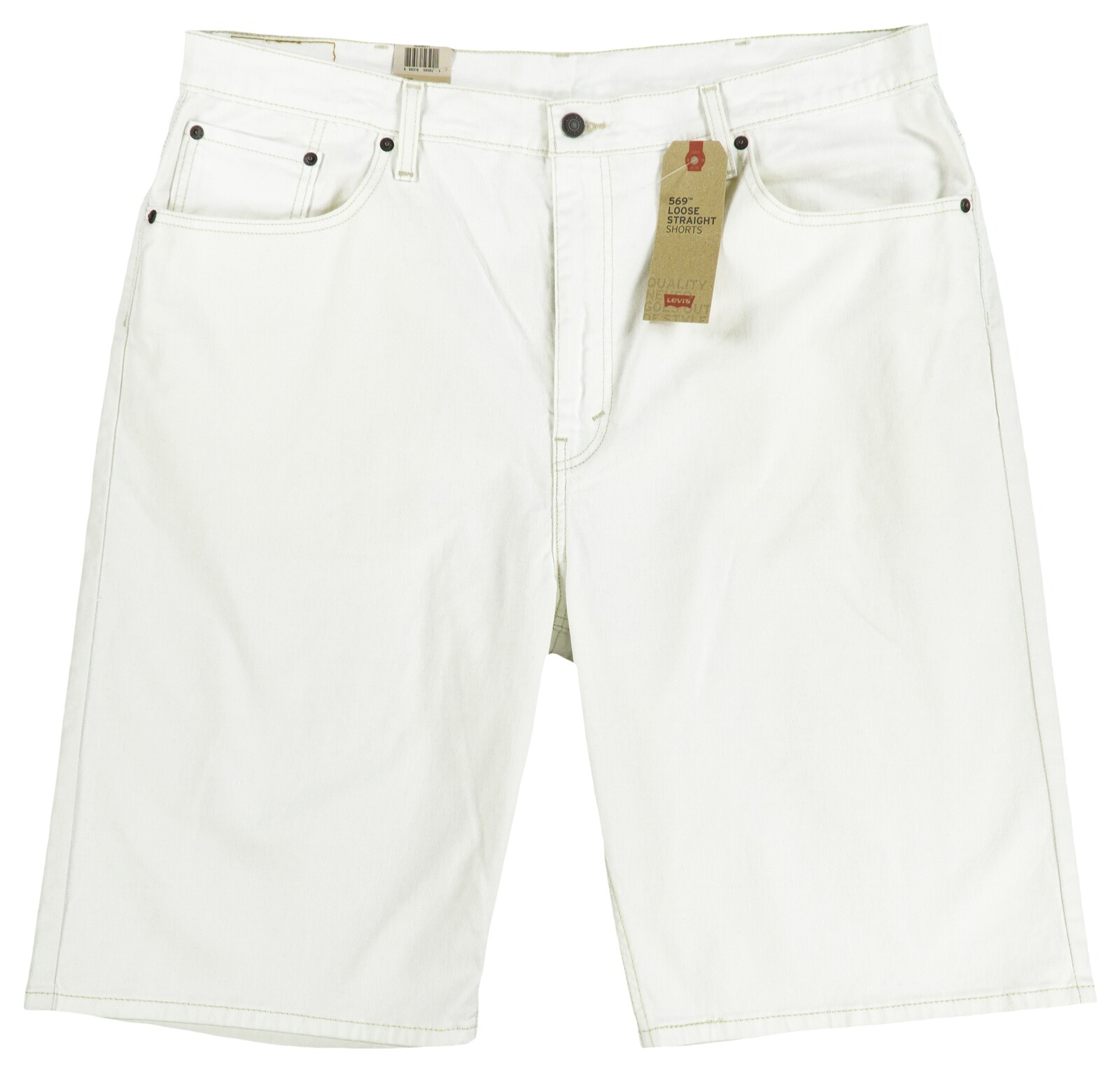 Levis 569 Mens Size 40 White Loose Straight Casual Denim Jean Shorts