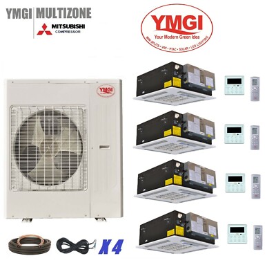 YMGI 48000 BTU 21 SEER QUAD ZONE DUCTLESS SPLIT AIR CONDITIONER HEAT PUMP 4 Ton