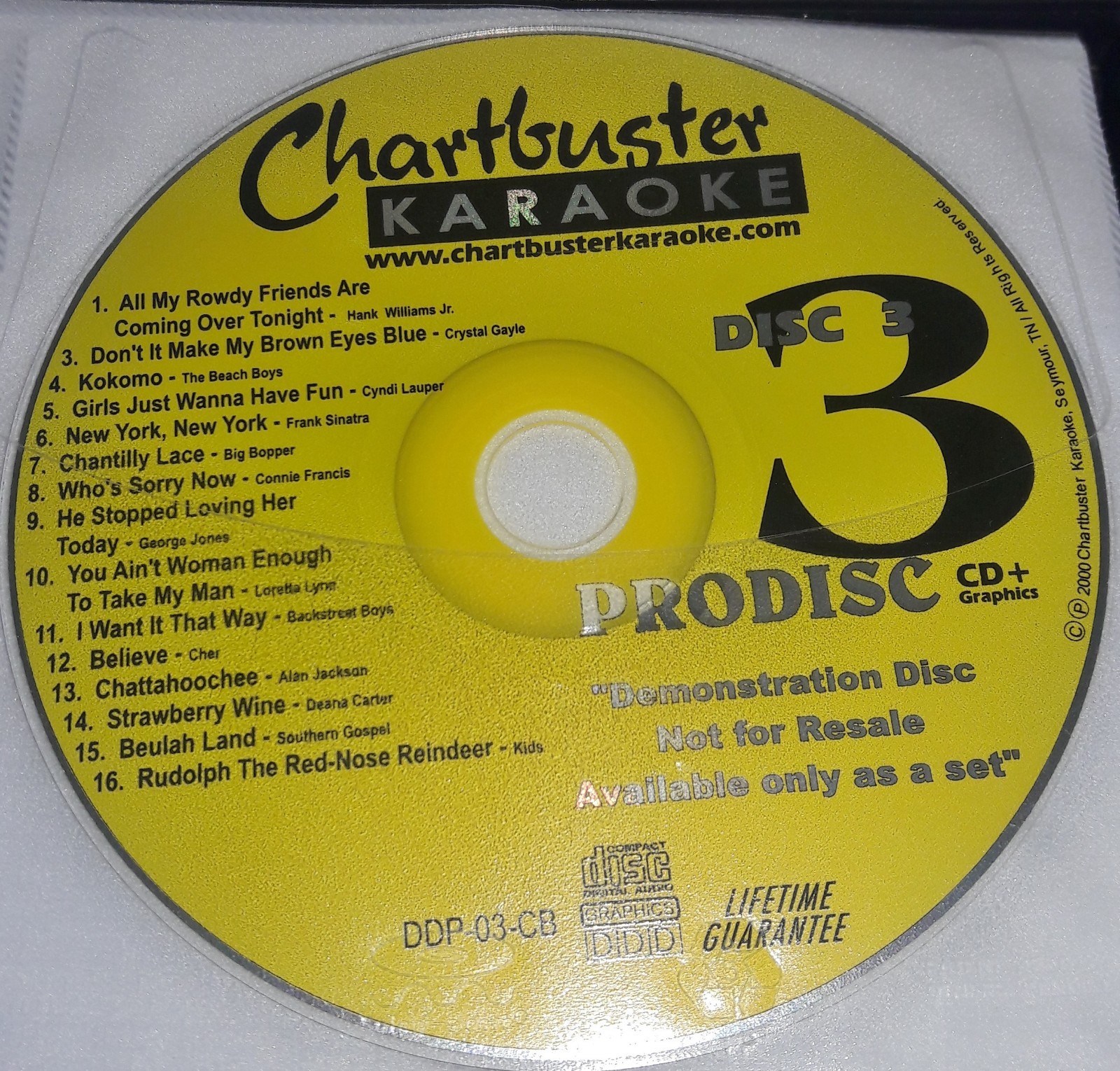 Chartbuster Karaoke 10 Disc 2000 Sampler Set Prodisc Demo CD+G Discs 105 Songs!