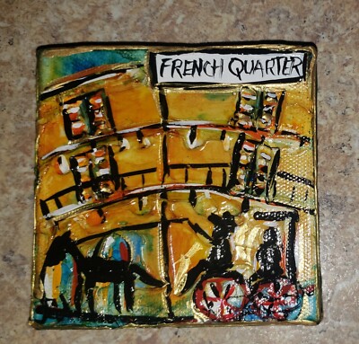 2 Artist Signed ''Jax'' Cityscapes 4 X 4inch Paintings New Orleans & San Francisco