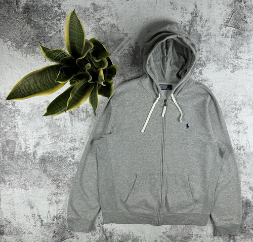 Polo Ralph Lauren Vintage 90S Grey Men L Size Y2K Basic Zip