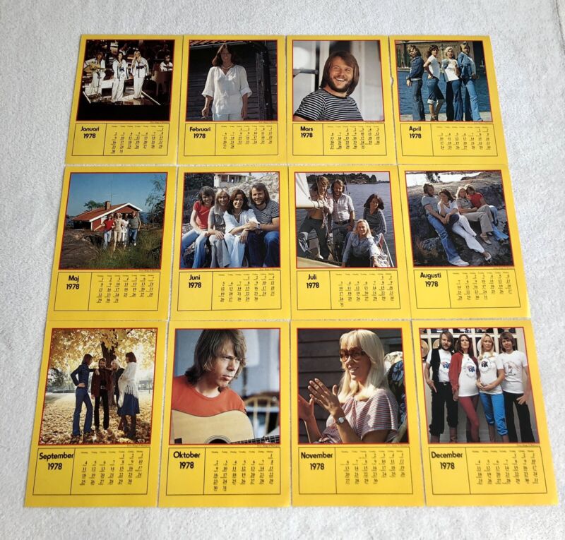 ABBA 1978 CALENDER CLIPPING Swedish Poster Magazine 1970s Rare Vintage