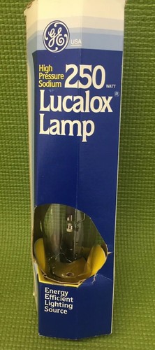 New GE  LU400 Lucalox Lamp Clear 250 Watt High Pressure Sodium Bulb (B16)