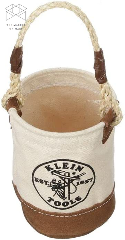 Tool Bucket Mini Small Parts Bag Heavy Duty Natural Canvas & Leather Bottom 🎯🎯