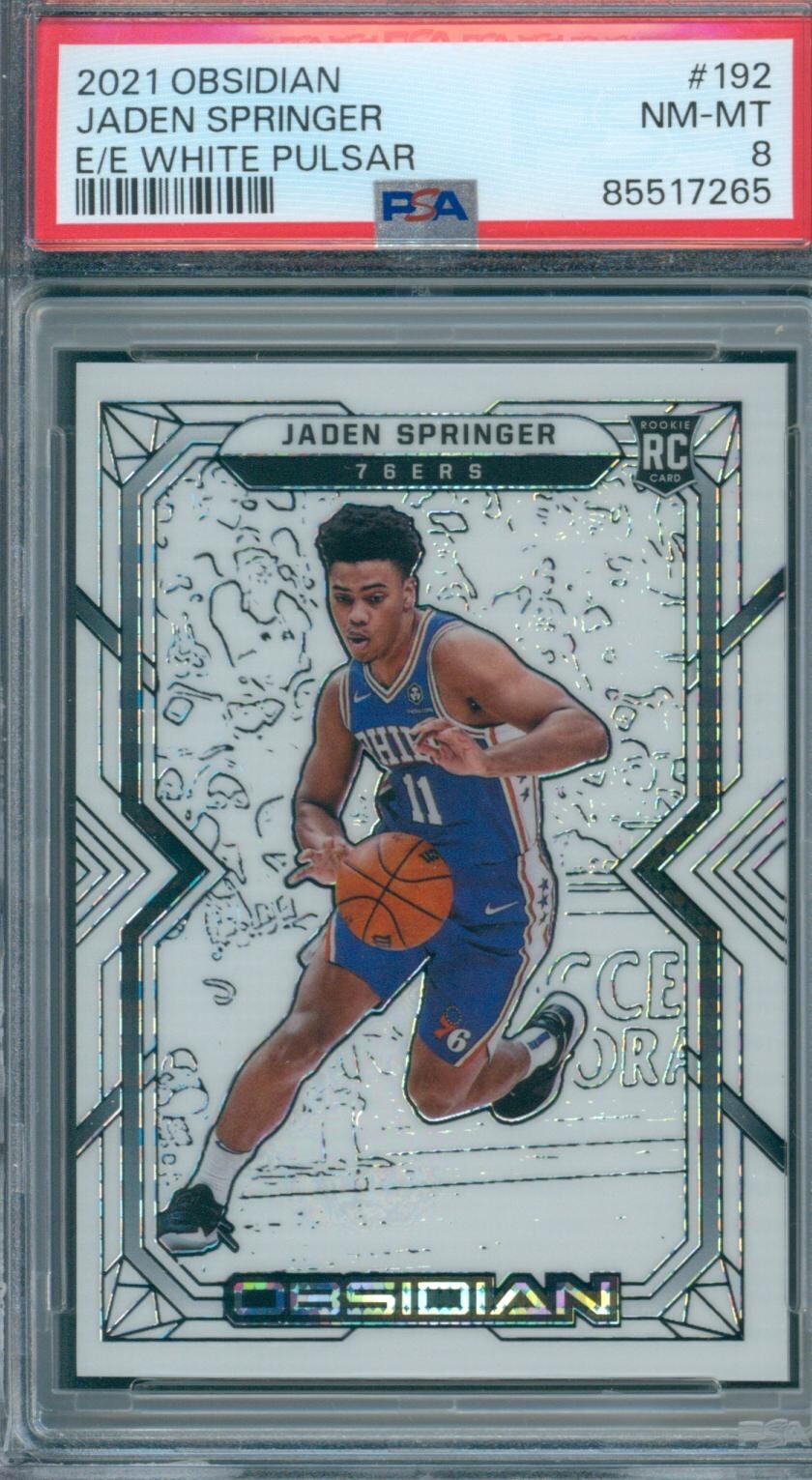 2021-22 PANINI OBSIDIAN JADEN SPRING #192 ELECTRIC ETCH