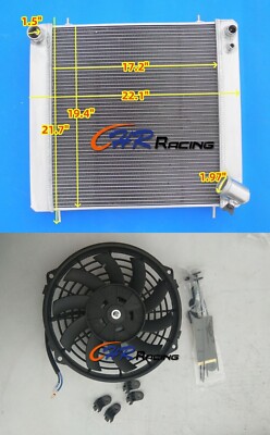 3ROW Aluminum Radiator+FAN For Jaguar E-Type XKE Series 4.2L I6 1965-1967 66 MT