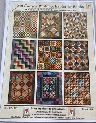 Fat Quarter Quilting 9 Quilt Patterns EXPLORING BATIKS Pieced Mini Small Scrappy