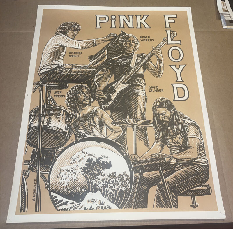Pink Floyd Silkscreen Vintage Poster 1979 K.Chillis