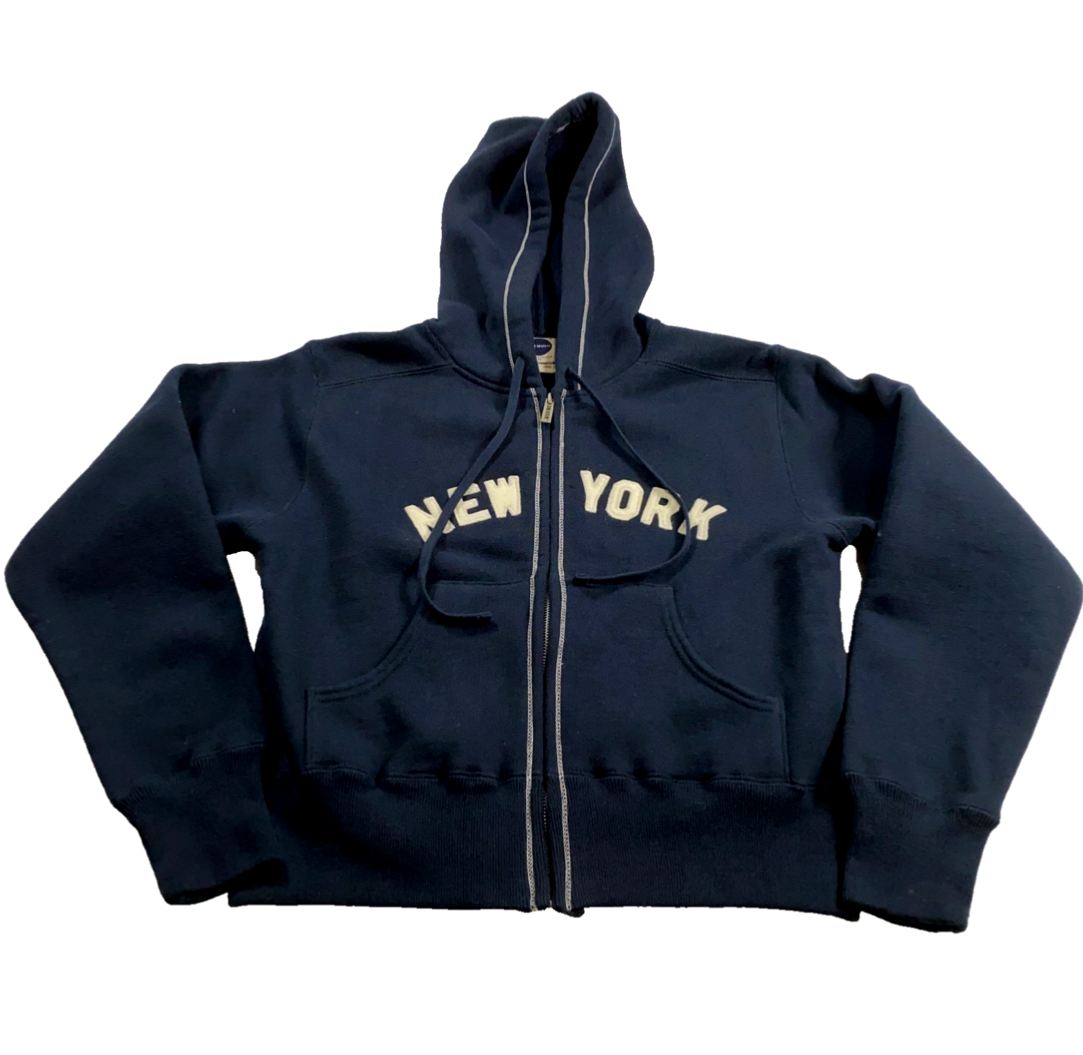 Blue Marlin New York Hooded Jacket Sz M Navy Full Zip