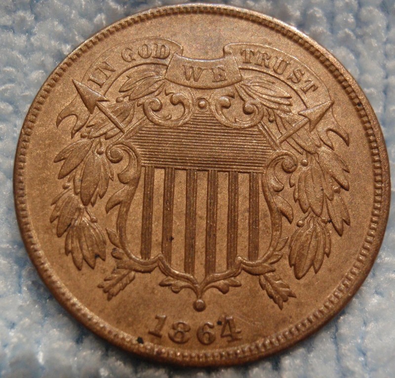 1864 - UNC 2 two Cent Piece - Civil War