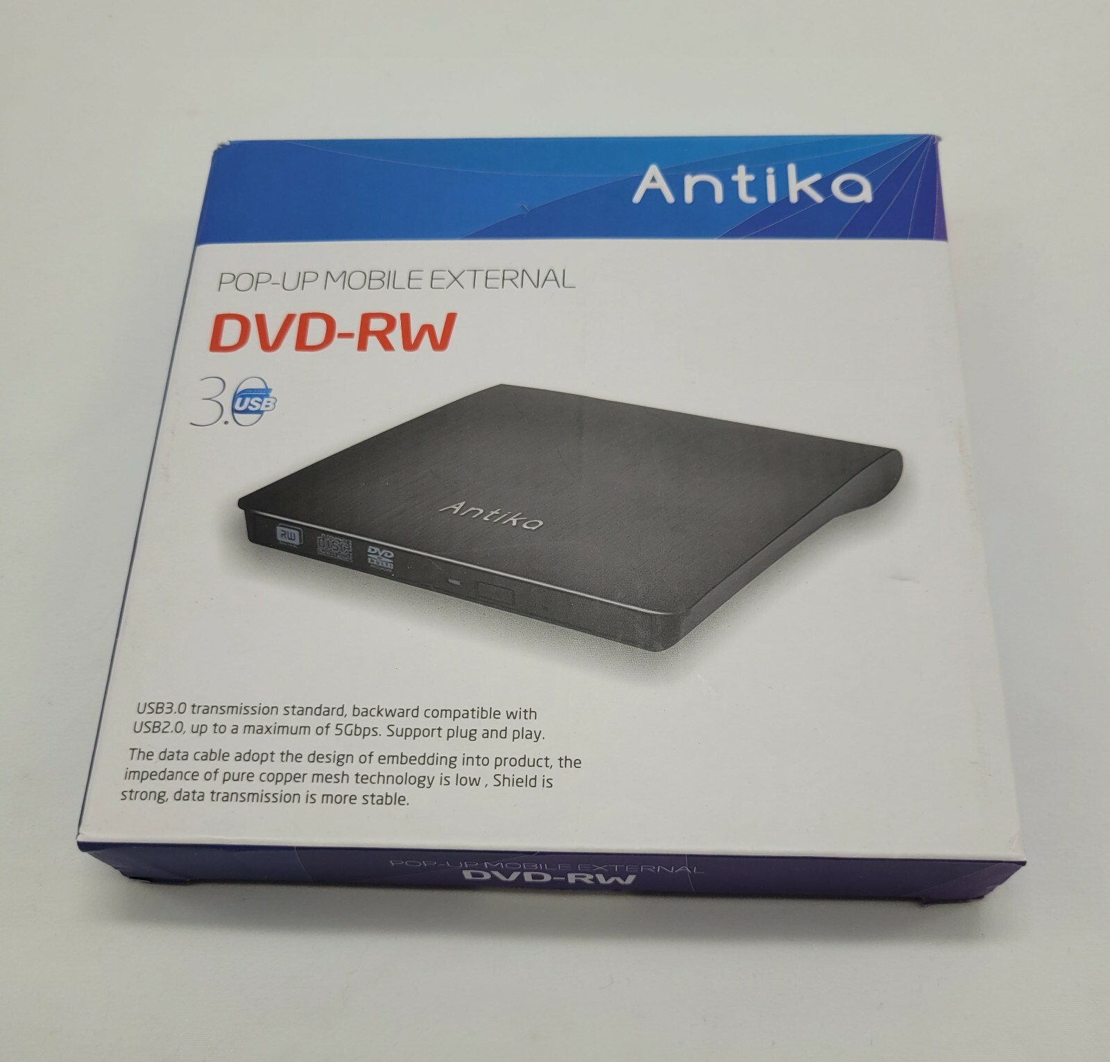 Antika Pop-Up Mobile External DVD RW Optical Drive USB 3.0 Antika Pop-Up Mobile External DVD RW Optical Drive USB 3.0