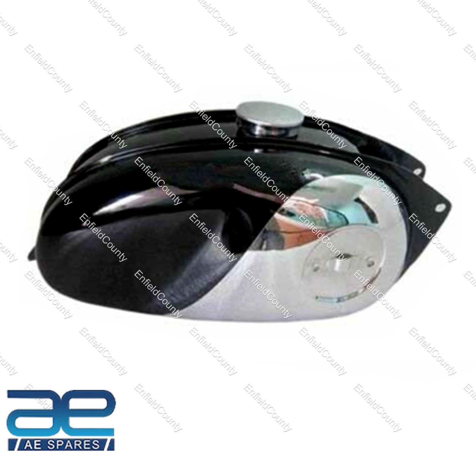 BSA BANTAM D7 D10 D14 D175 BUSHMAN CHROME & BLACK PETROL FUEL TANK WITH CAP 