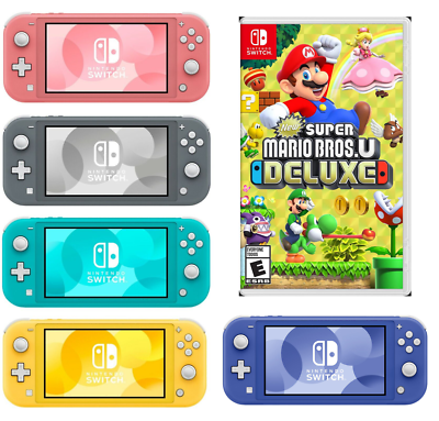 NEW Nintendo Switch Lite + Super Mario U Deluxe CHOOSE YOUR COLOR