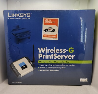   ️ CISCO LINKSYS WPSM54G WIRELESS-G PRINT SERVER (Brand New | NIB | Sealed)