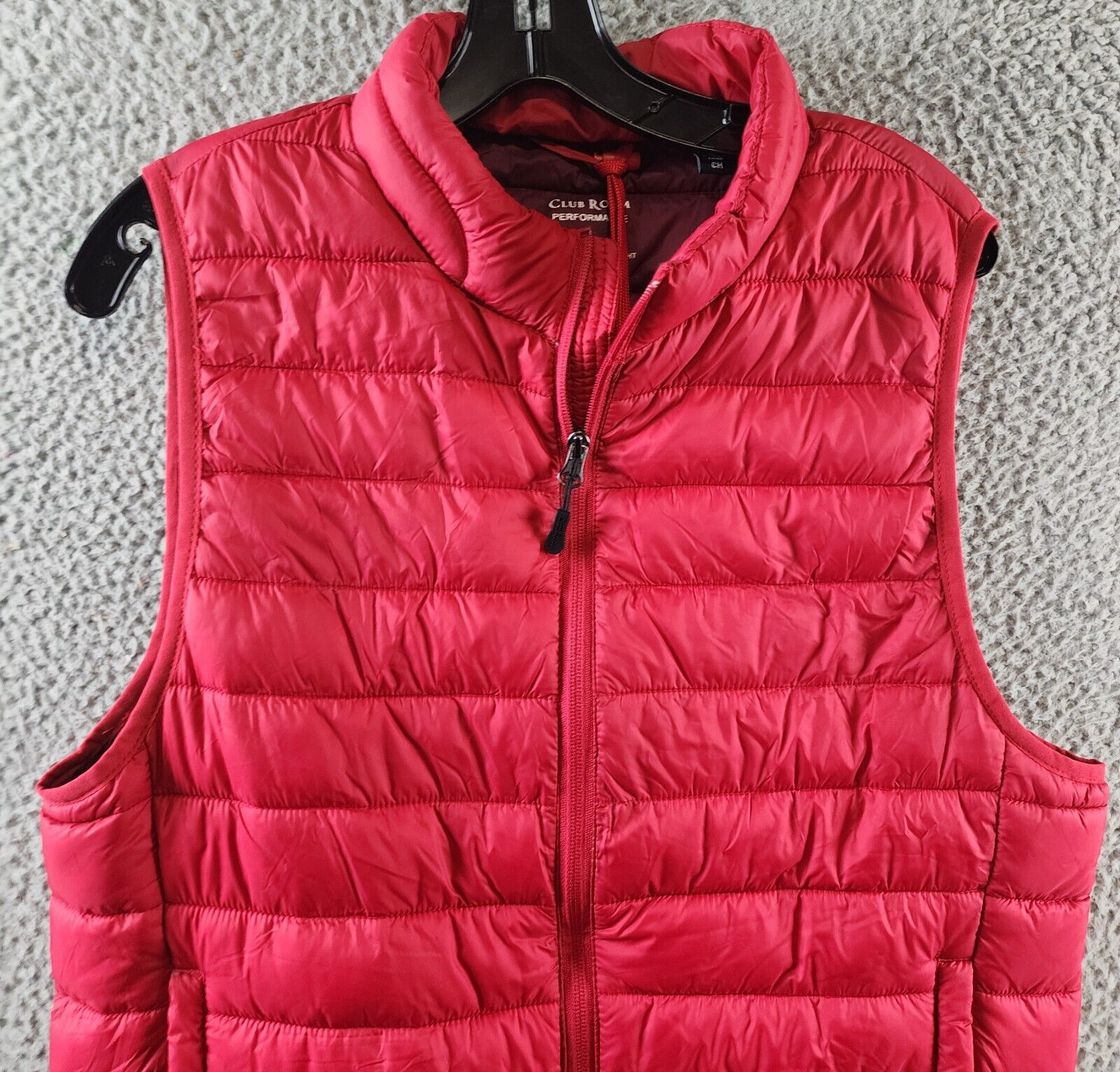 Club Room Quilted Packable Puffer Vest Men's S Red Stand Collar Full Zip Closure - Picture 4 of 15