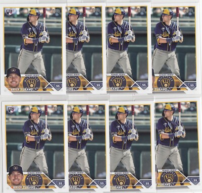 2023 TOPPS BRICE TURANG MILWAUKEE BREWERS 8CT ROOKIE RC LOT 530 FREE SHIPPING MW