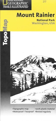 Map of Mount Rainier National Park, by NatiGeo's TrailsIllustrated #217