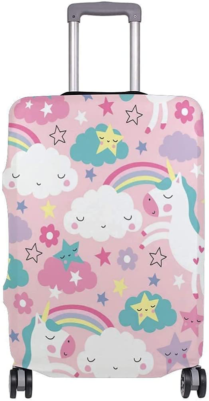 Cover Rainbow White Unicorn Elastic Travel L 26-28 In Pattern 4
