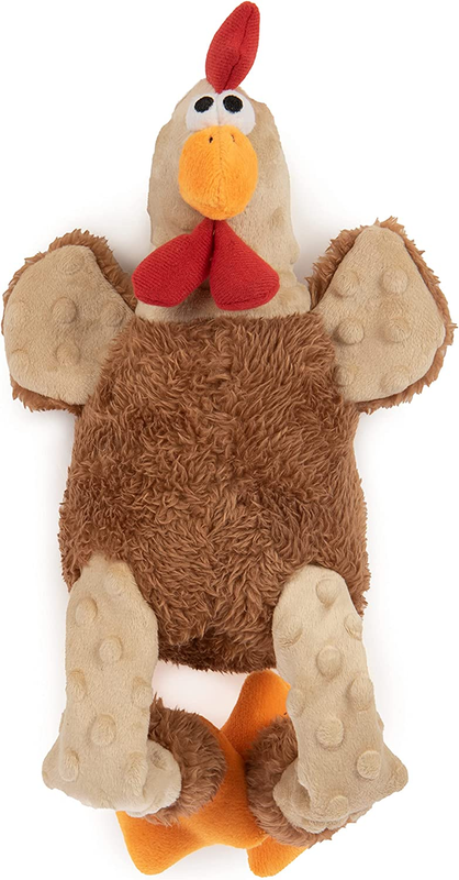 Godog Action Plush Rooster Animated Squeaky Dog Toy, Chew Guard Technology - Bro