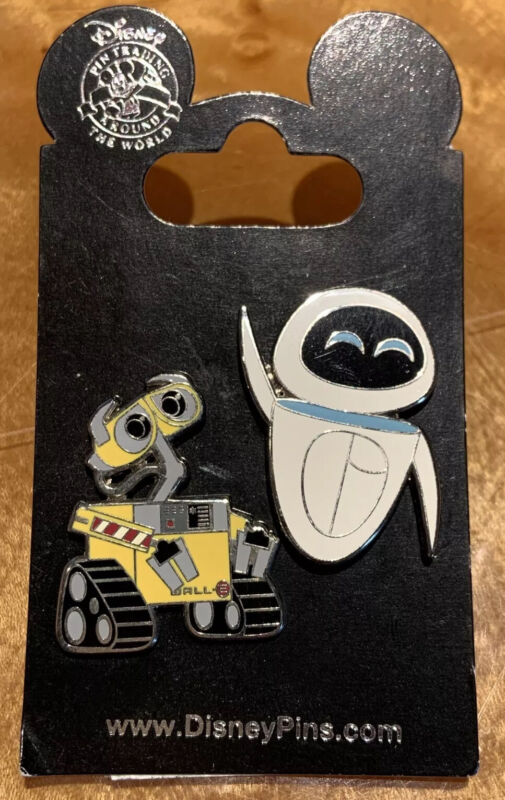 Disney Parks Pixar Wall-E & Eve 2 Pin Set - New On Card