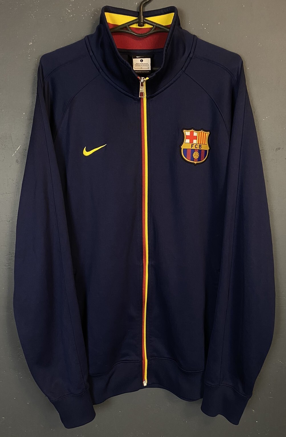 NIKE N98 バルセロナ トラックトップ ジャケット ブルー 紙タグ付き BARCELONA AUTHENTIC N98 FOOTBALL SOCCER TRACK TOP JACKET