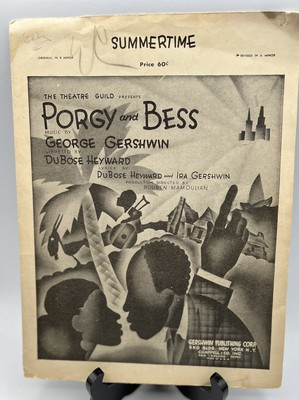 Music Sheet Musical Porgy and Bess Summertime Gershwin Pub. Group 1935