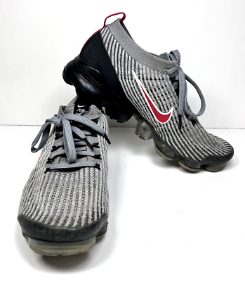 Nike Air VaporMax 3.0 Particle Grey Red AJ6900 012 Men s 9 Running Flyknit