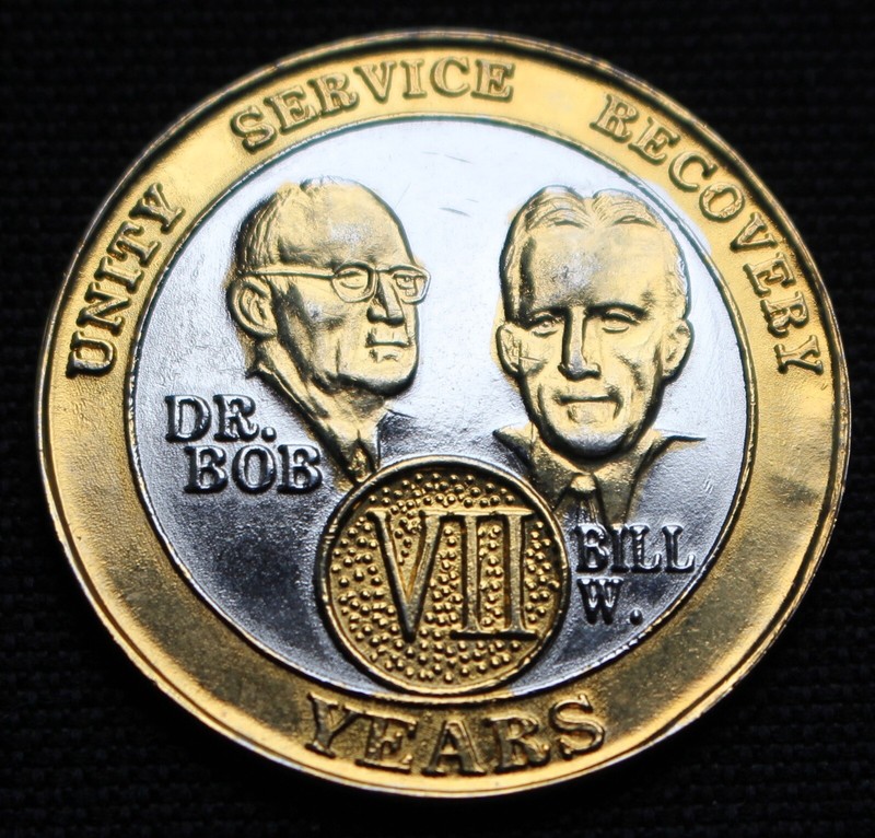 UNITY SERVICE RECOVERY VII YEARS TOKEN - AA - NA - Dr. Bob