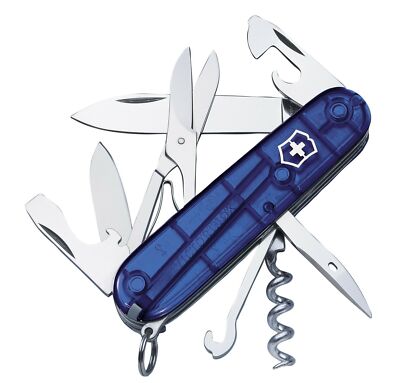 Victorinox Climber - синий прозрачный швейцарский армейский нож 1.3703.T2