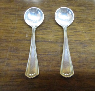 Vintage Reed & Barton Sterling Cobalt Salt Cellars & Reed & Barton Salt Spoons