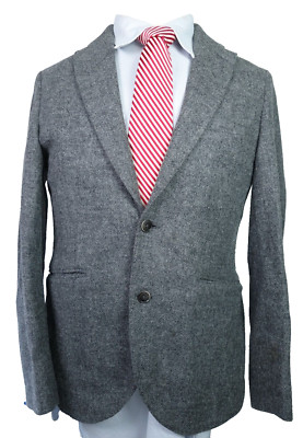Hackett London Blazer Sport Coat Jacket Wool Gray Men Size 40R