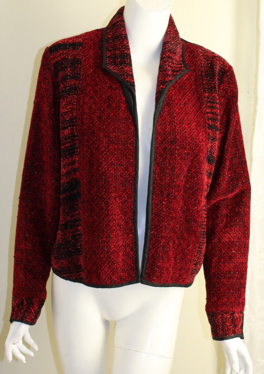【別倉庫からの配送】 Sz Bonvallet Fisher Laura 2 Handwoven Chenille Black RED L M ジャケット・アウター
