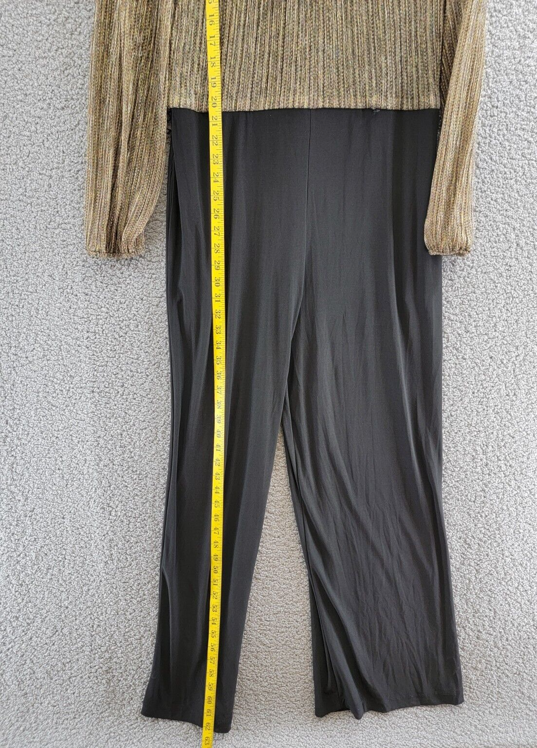 Jessica Howard Carlyle Metallic Mock Neck Jumpsuit Womens 12 Black/Gold Back Zip - Picture 10 of 19