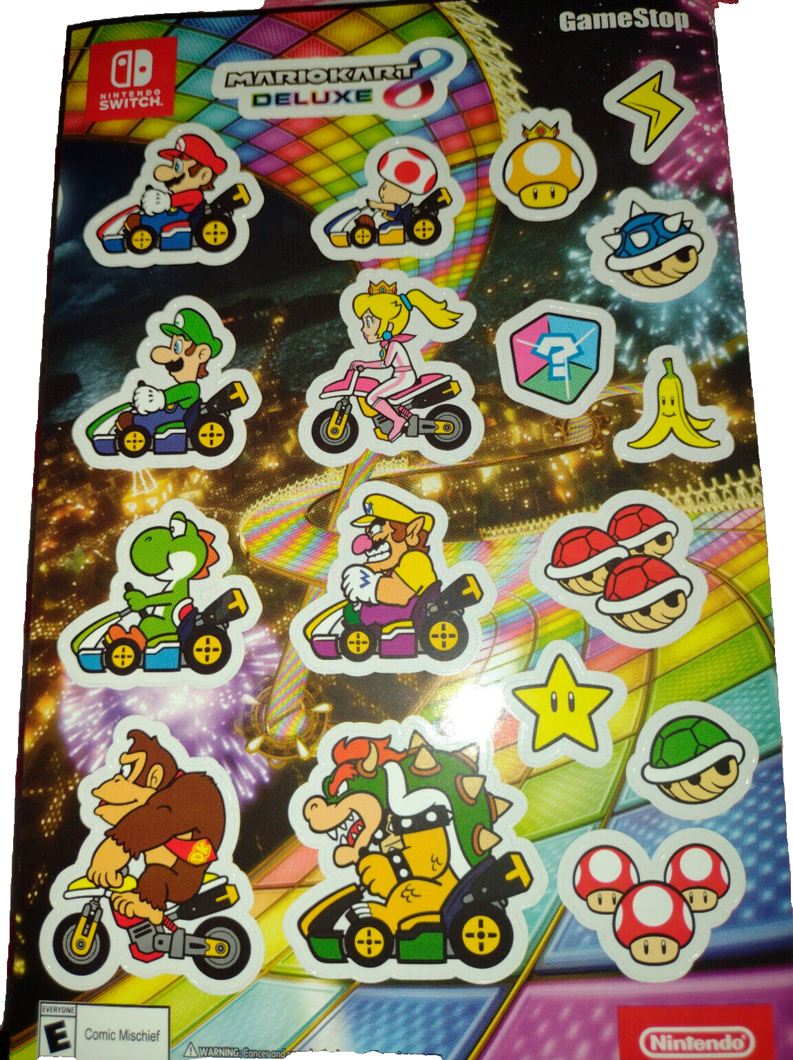 Nintendo Switch Mario Kart 8 Deluxe Sticker Sheet GameStop