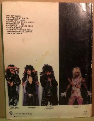 MOTLEY CRUE THEATRE OF PAIN SCORE BOOK GUITAR TAB 1985 Fast Shipping