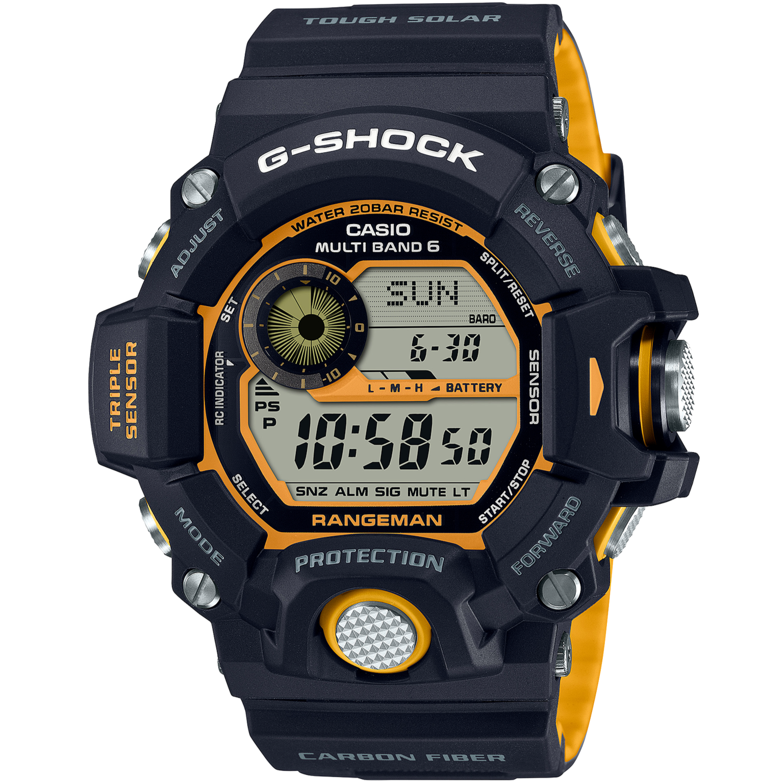 Pre-owned Casio G-shock Rangeman Gw-9400yj-1jf Land Emergency Color Radio Solar Watch