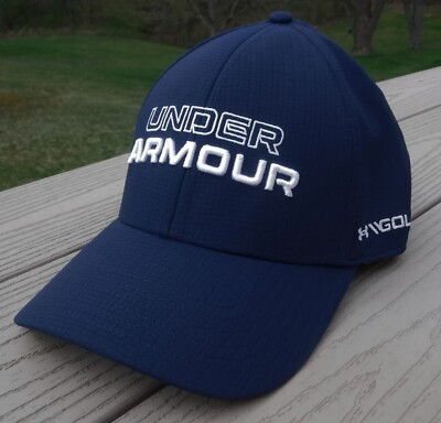 NWT UNDER ARMOUR Iso-Chill Jordan Spieth Flex Fitted Golf Hat-L/XL Ret@$35 NAVY