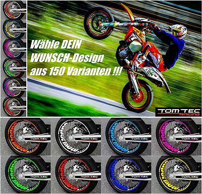 Aufkleber Felgenrandaufkleber Supermoto Yamaha XT 660 X WR 125 250 450 DT YZ YZF
