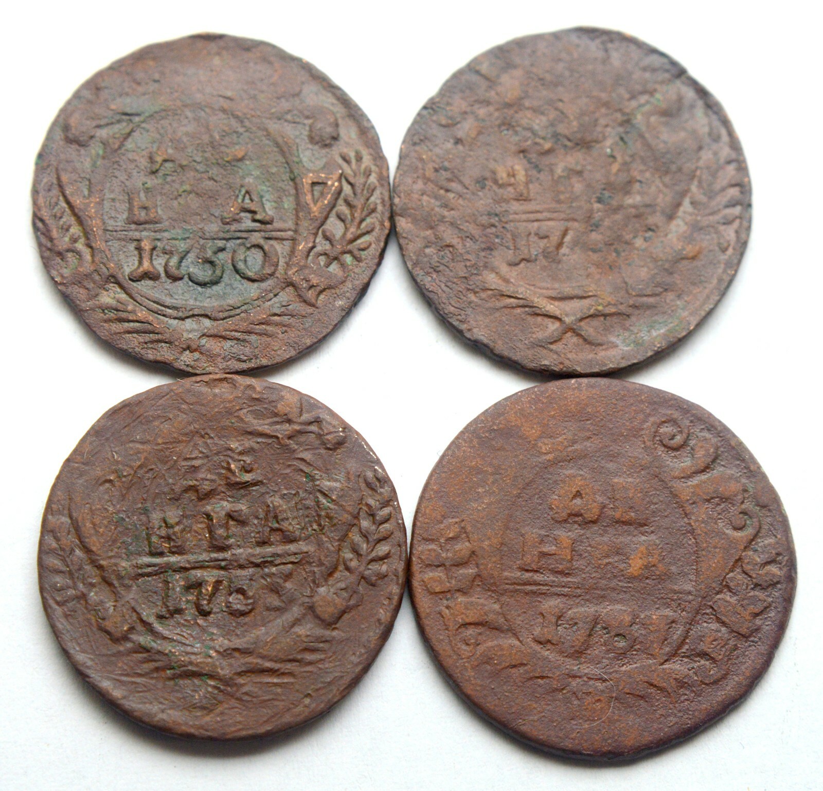 て*ョ様 1749年 ロシア帝国Denga 銅貨PCGS 認定　XF45 て*ョ様 1749年 ロシア帝国Denga 銅貨PCGS 認定 XF45
