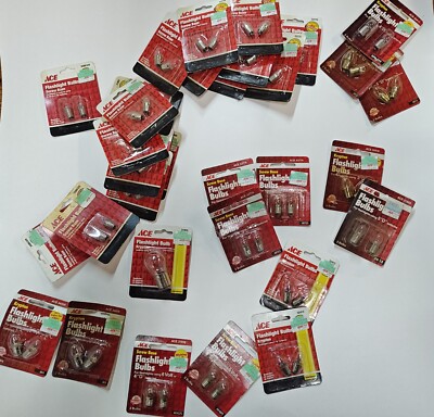 Huge Lot Of NOS Ace Krypton Flashlight Bulbs, From 1 ''AA'' To 5 ''D'' & Lanterns