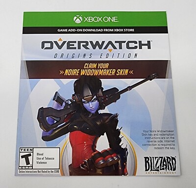Noire Widowmaker Skin in Overwatch for Xbox One Works on Overwatch 2