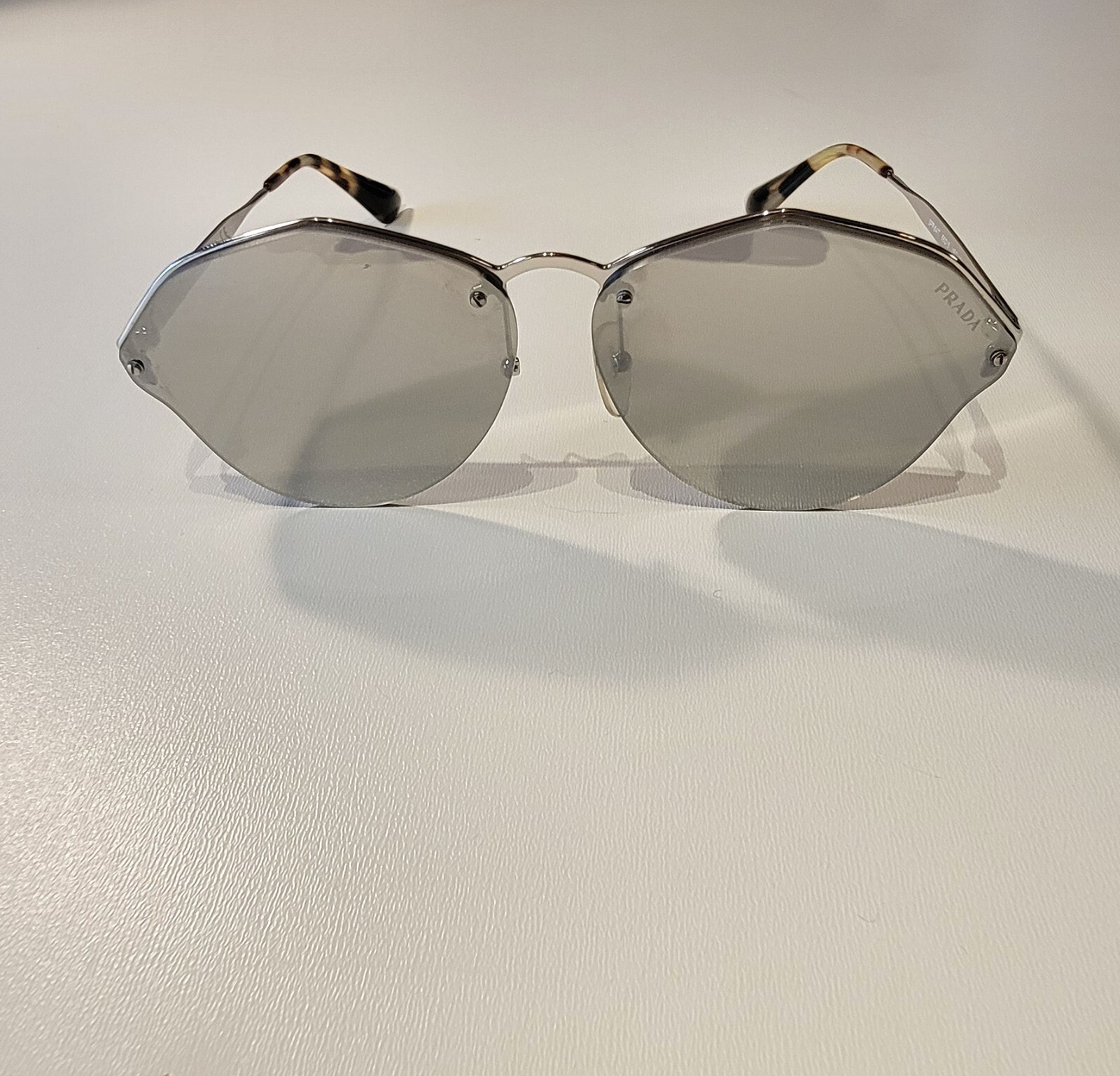 Prada SPR 64T -1BC-2B0 Gold Brown Authentic Sunglasses , no case