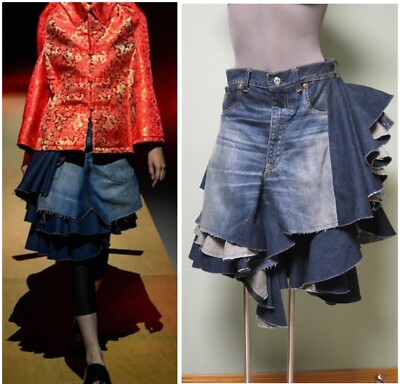 JUNYA WATANABE マーメイド デニム 切りっぱなし スカート M Junya Watanabe Comme des Garcons Light Wash Denim Maxi