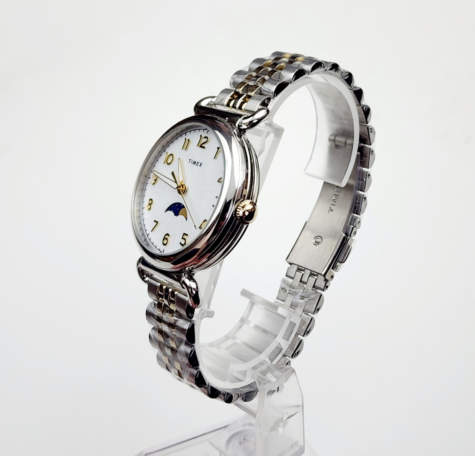 TIMEX 手巻き レディースウォッチ Timex Women's Petite Watch, Silver and Gold Tone, Stretch