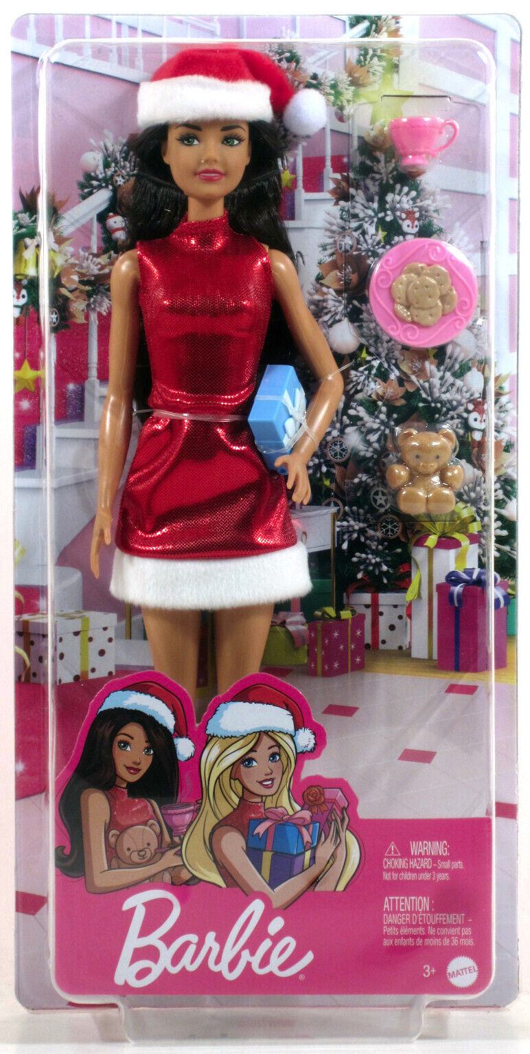 2022 Barbie Santa Doll Holiday Red Dress & Hat w 2022 Barbie Santa Doll Holiday Red Dress & Hat w