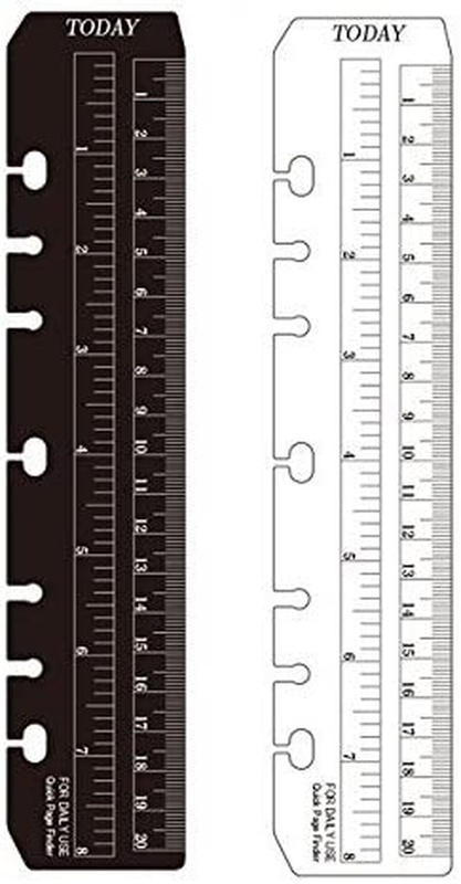 Hwojjha 2Pcs Black/Clear Plastic Page Marker Pouch Pagefinder Measuring Today Ru