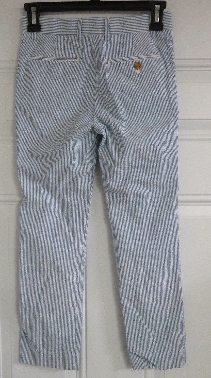 J Crew Crewcuts Boys Ludlow Blue Seersucker Suit Pants Slacks Size 8  H4385