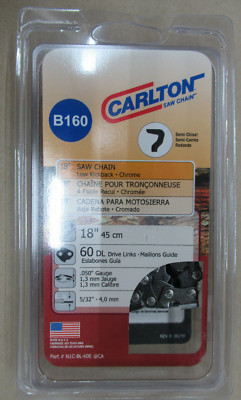 CARLTON N1C-BL-60E B160 18''SAW CHAIN SEMI-CHISEL USA MADE UPC: 0681355054551