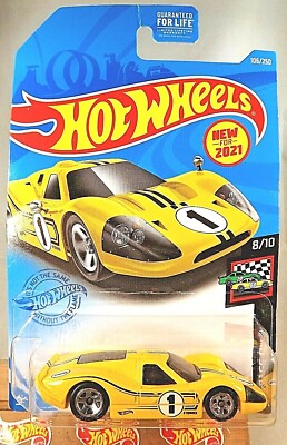 2021 Hot Wheels #106 HW Race Day 8/10 '67 FORD GT40 MK.IV Yellow w/Chrome 5 Sp